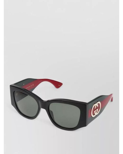Gucci Gray Sunglasses Gg2115S 001 Rectangular Thick Frame