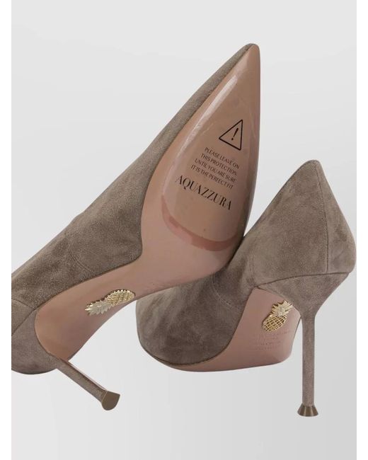 Aquazzura Brown Leather Sole Pointed Toe Stiletto Pumps