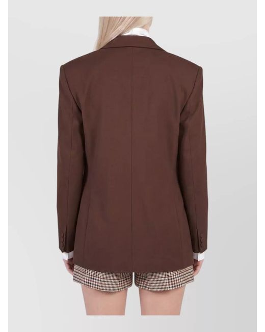 FEDERICA TOSI Brown Single-Breasted Loose-Fit Suit Jacket