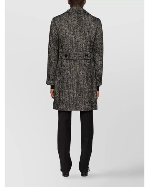 Tagliatore Gray Wool Blend Double-Breasted Coat for men