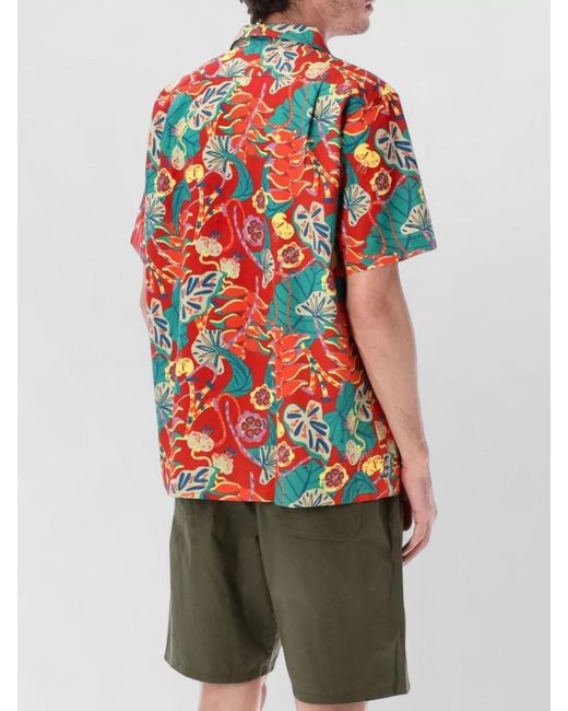 Patagonia Red Tidal Camp Collar Tropical Cotton Shirt for men