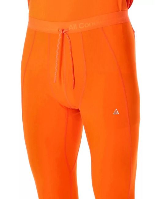 Nike Orange Acg Performance Stretch Fitted Leggings for men