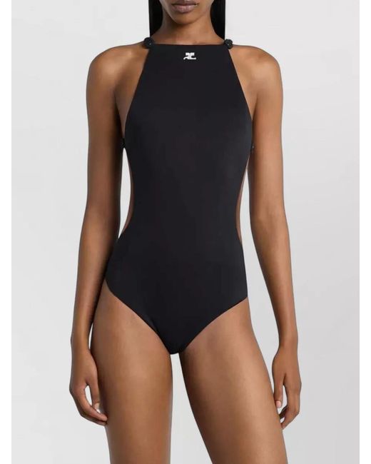 Courreges Black Cutout One-Piece Swimsuit