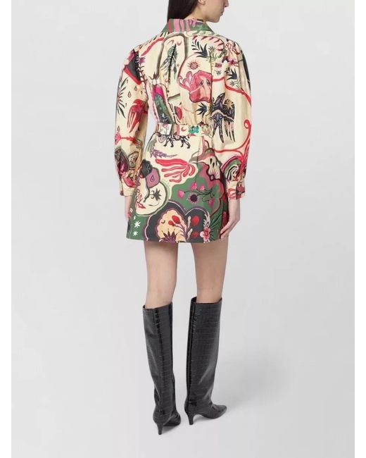 Farm Rio Multicolor Bold Print Long Sleeve Mini Dress