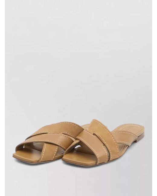 Tod's Natural Leather Slides