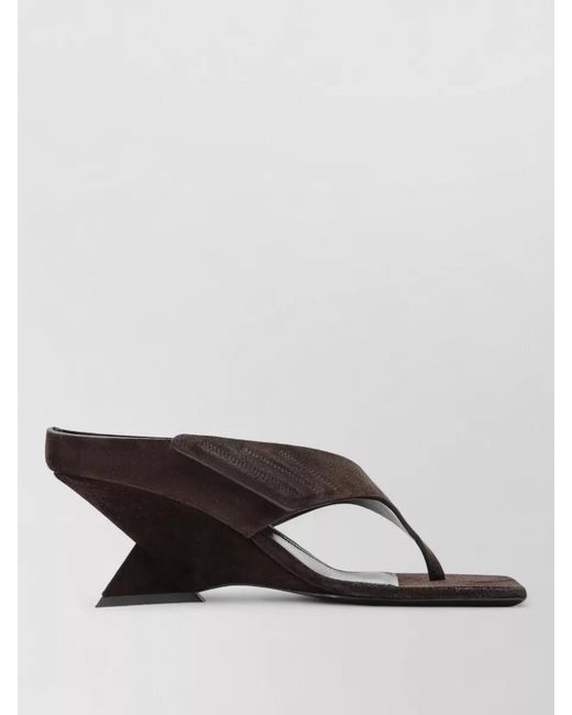 The Attico Multicolor Suede Sandals Open Toe Sculpted Heel