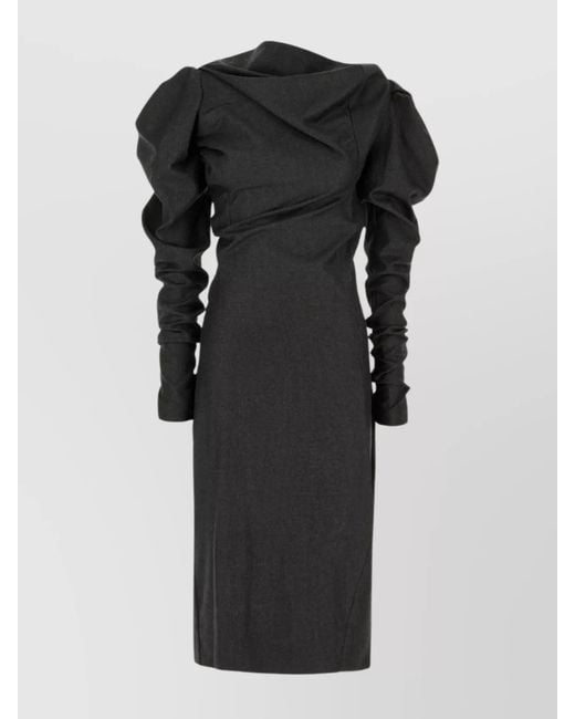 Vivienne Westwood Black Wool Knee-Length Dress