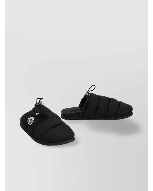 Moncler Black Padded Nylon Slippers