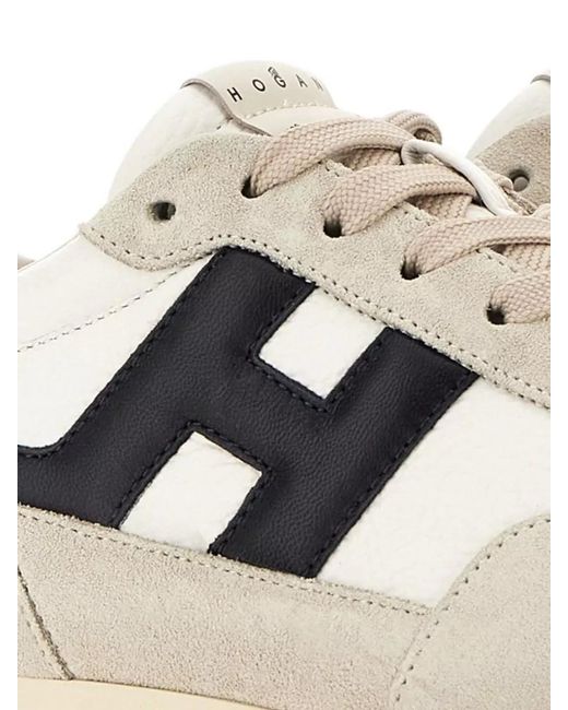 Hogan White Leather Low-Top Sneakers for men