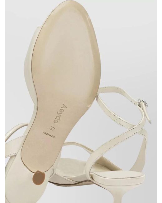 Aeyde Natural Nappa Leather Heeled Sandals
