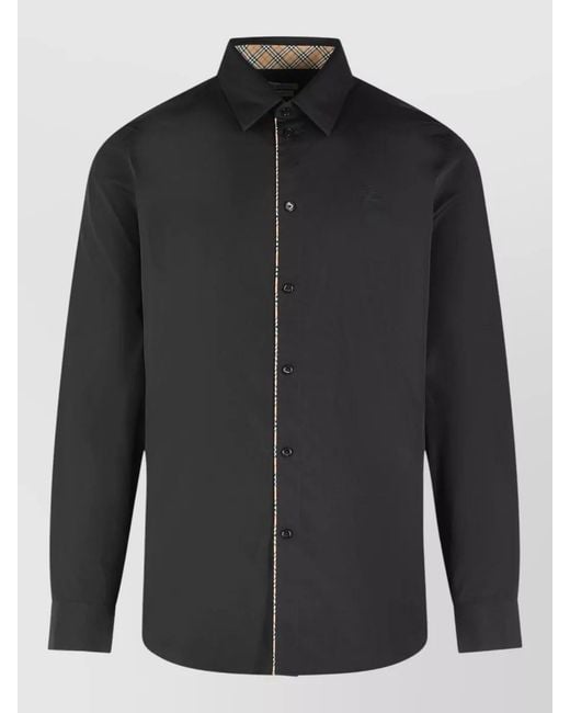 Burberry Black Cotton Classic-Fit Long-Sleeve Shirt for men