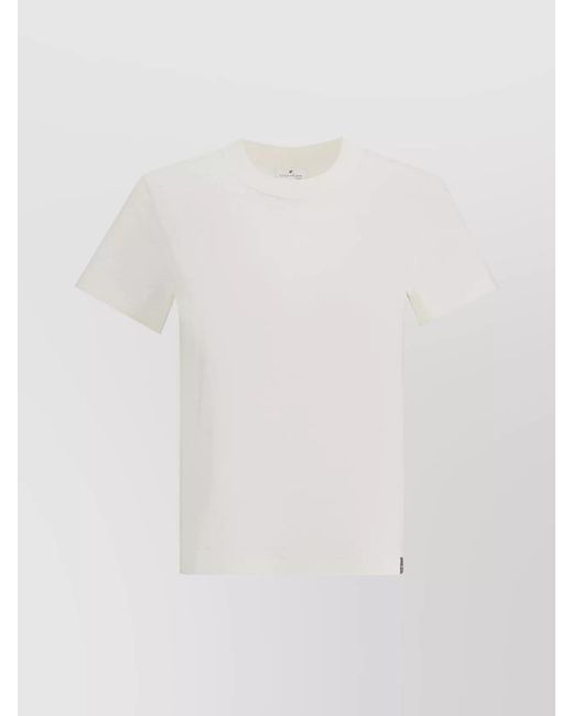 Courreges White Ribbed Slim-Fit Cotton T-Shirt