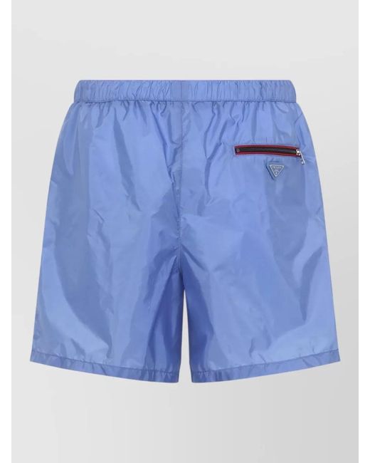 Prada Blue Recycled Nylon Swim Shorts for men