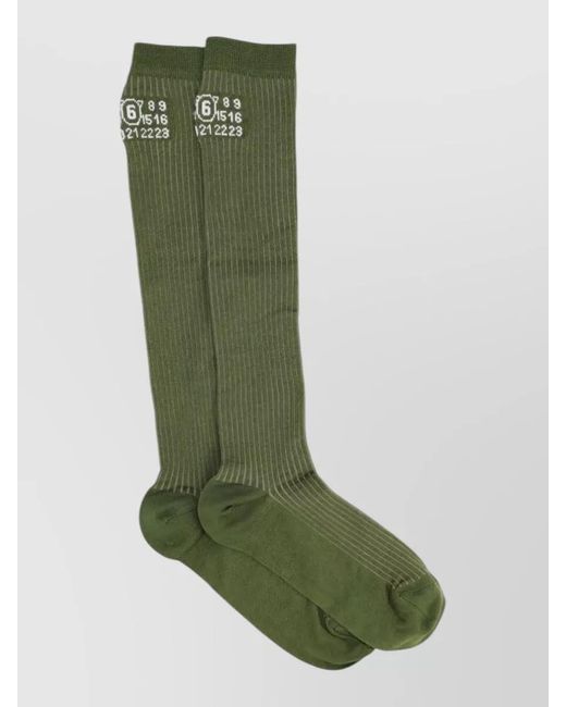 MM6 by Maison Margiela Green Logo-Jacquard Socks