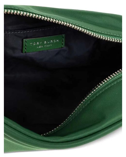 Tory Burch Green Medium Cosmetic Clutch Basil Zippered Case