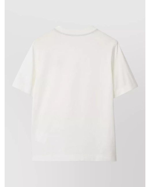 Burberry White Equestrian Knight-Detail Cotton T-Shirt