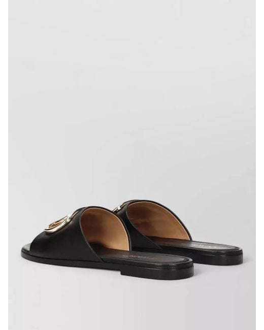Off-White c/o Virgil Abloh Gray Leather Slide Sandals