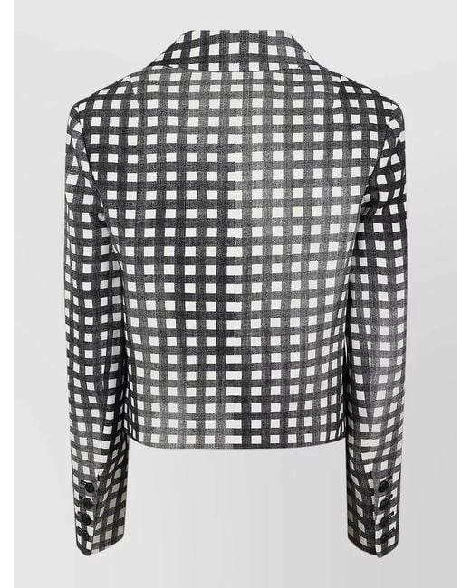 Ermanno Scervino Black Checked Jacket Long Sleeves Notched Lapel Pockets