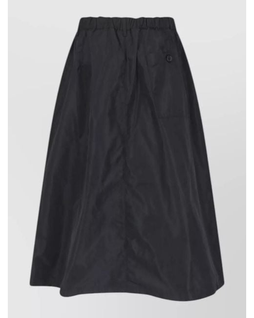 Aspesi Blue Midi Skirt Knee Length Pleated Pockets