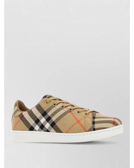 Burberry Multicolor Embroidered Check Canvas Low-Top Sneakers