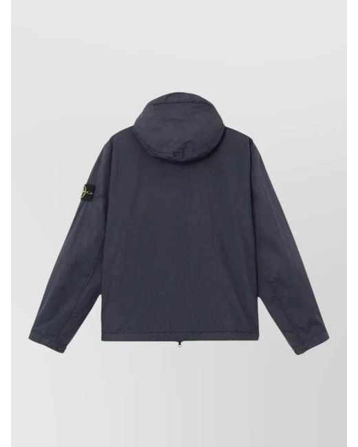 Stone Island Blue Hooded Jacket for men