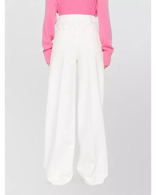 Totême White High Waist Wide Leg Denim Pants