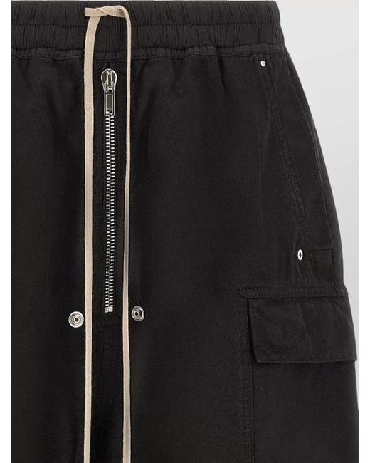 Rick Owens Black Cargobela Knee Length Cargo Shorts for men