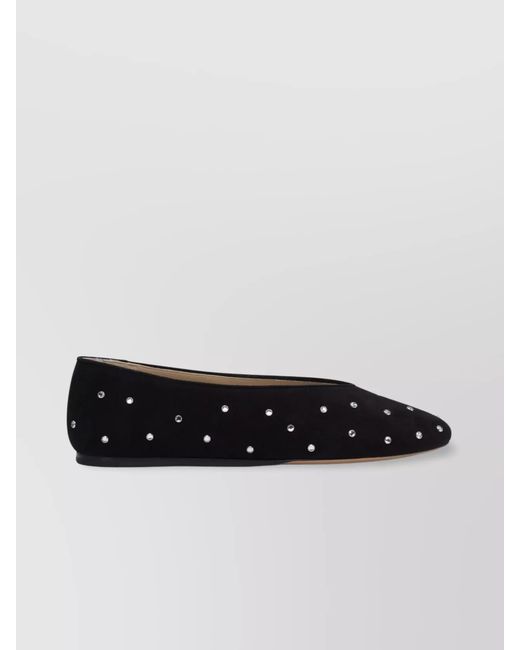 Le Monde Beryl Black Suede Ballerina Flats