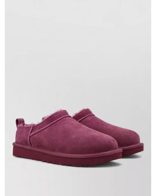 Ugg Purple Micro Suede Short Boot Slippers Round Toe