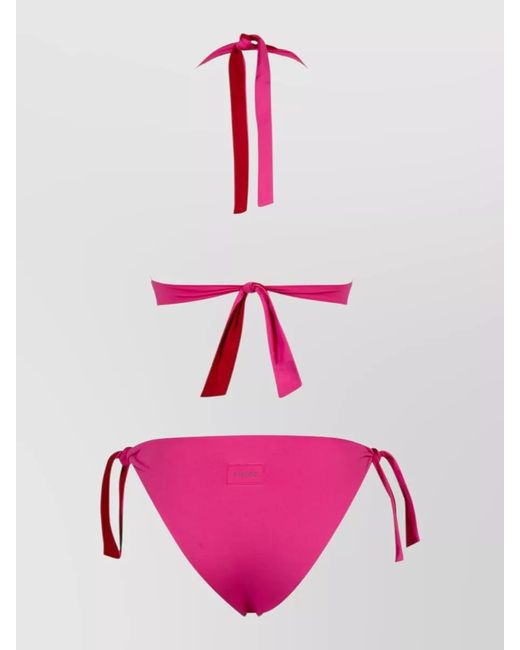 Fisico Pink Triangle Bikini Halter Neck Reversible Straps