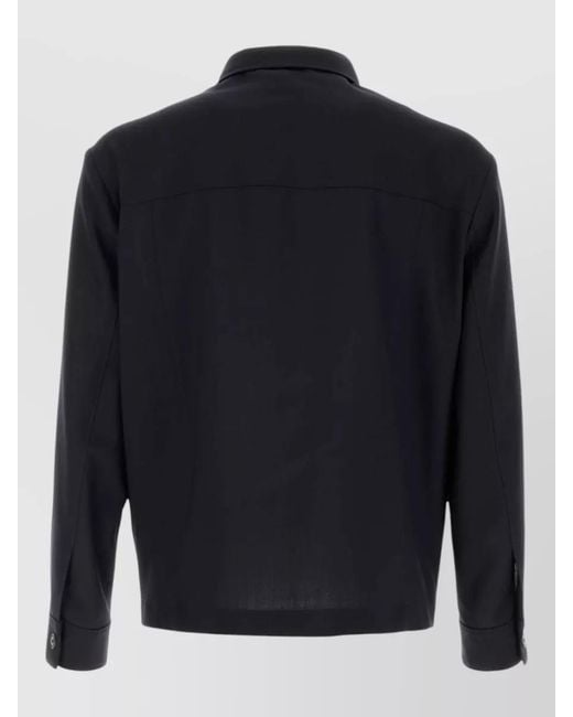 Boss Blue Virgin Wool Single Breasted Coat for men