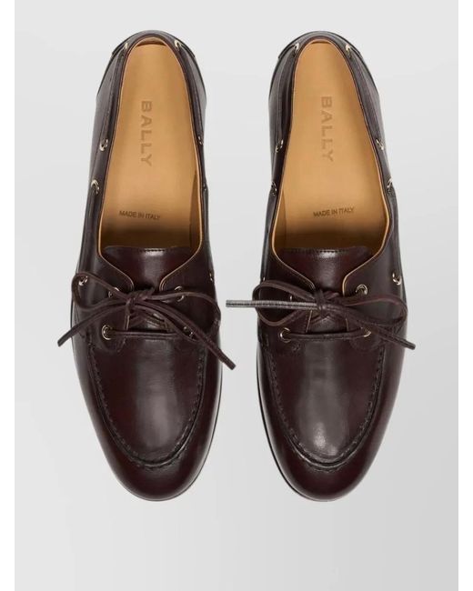 Bally Brown Lace Up Leather Shoes Eyelet Detail