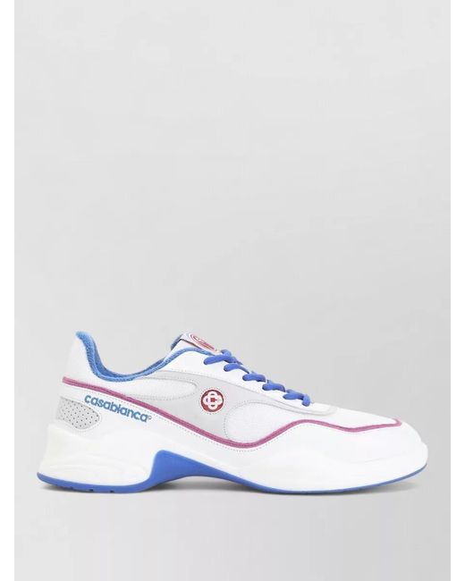 Casablanca Blue Leather Low-Top Sneakers for men