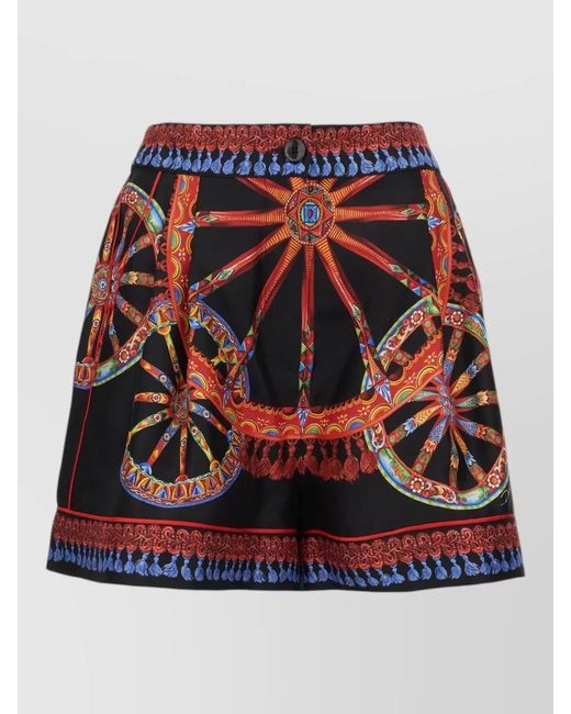 Dolce & Gabbana Multicolor Shorts Colorful Print Decorative Pattern Relaxed Fit