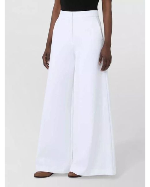 Max Mara White High-Rise Wide-Leg Trousers