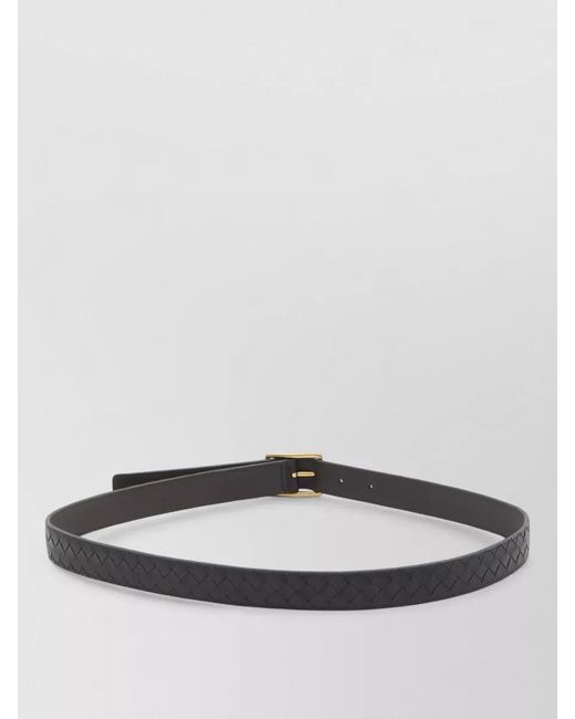 Bottega Veneta Gray Leather Woven Belt