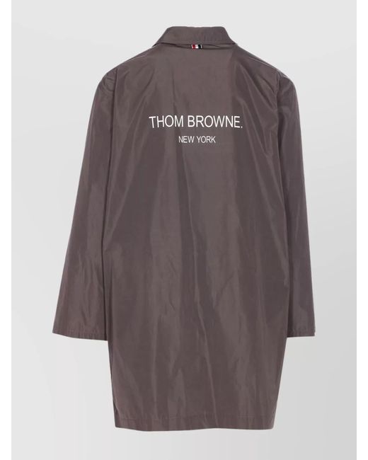 Thom Browne Brown Logo Print Packable Smock Jacket for men