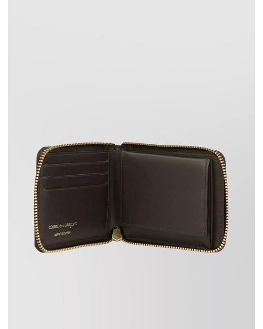Comme des Garçons Brown Leather Zip Wallet for men