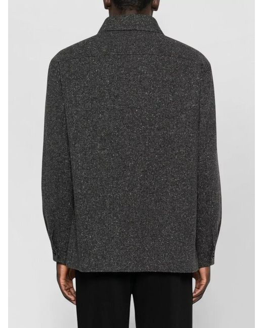 Valentino Black Collared Jacket Regular Fit Long Sleeves for men