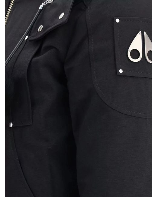 Moose Knuckles Black Down Hooded Parka Coat