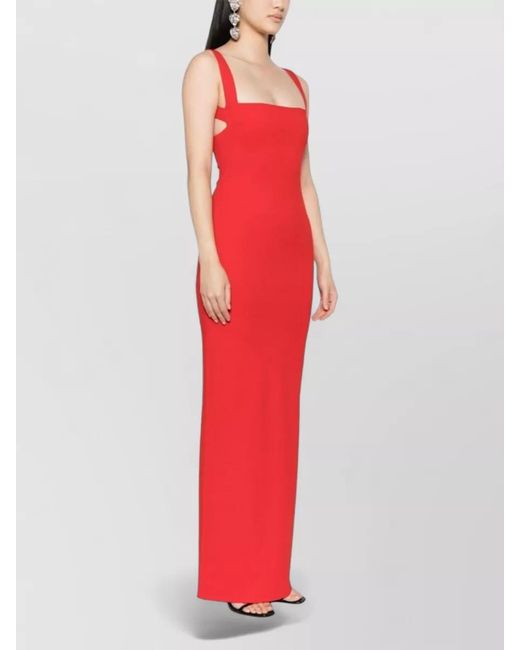 Solace London Red Joni Crepe Square Neck Maxi Dress