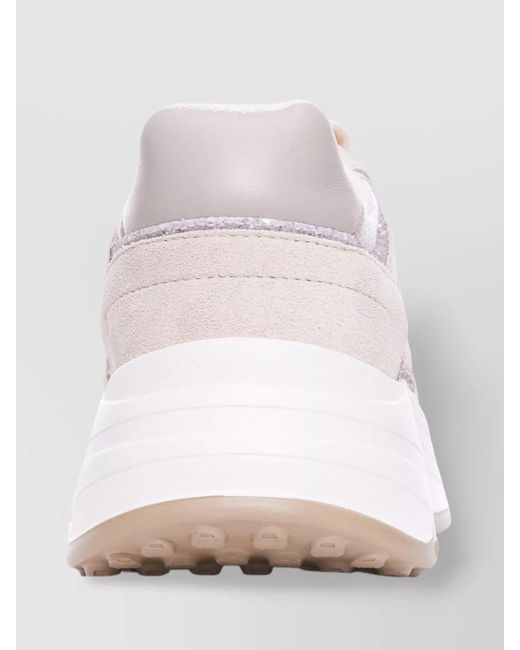 Hogan White High Top Chunky Sole Lace-Up Sneakers