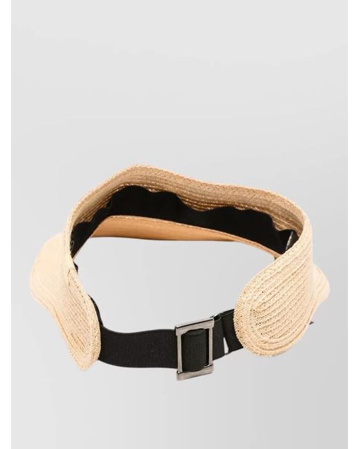 Borsalino Natural Jasmine Visor Hat Wide Brim Strap