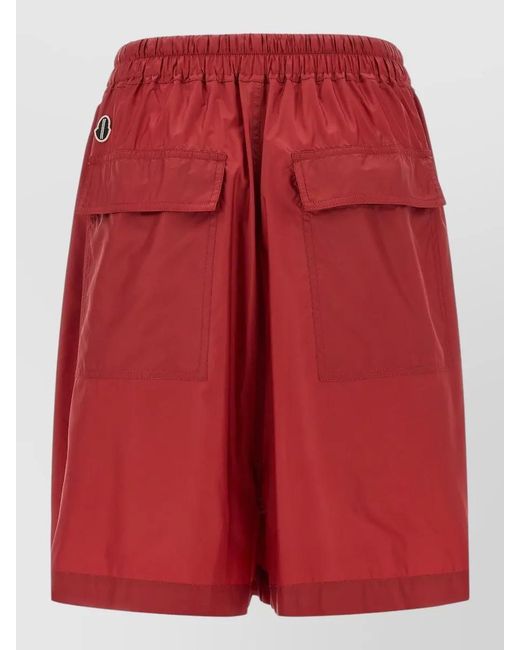 Rick Owens Red Polyester Knee-Length Shorts