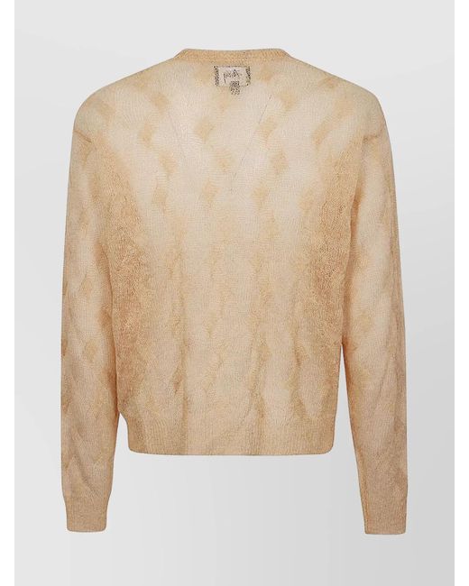 Stussy Natural Wool Blend Crew Neck Jumper With Geometric Pattern for men