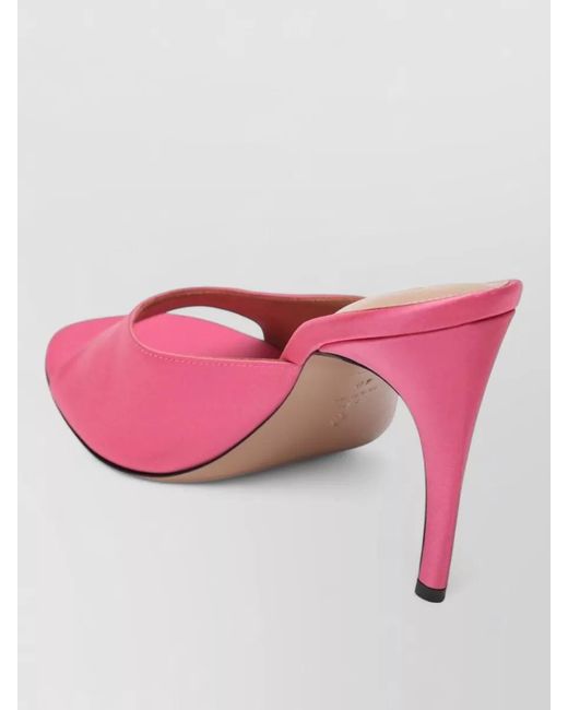 The Attico Pink Open Toe Stiletto Heel Leather Mules