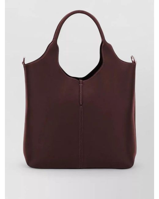 Tod's Purple Leather Small Tote Bag