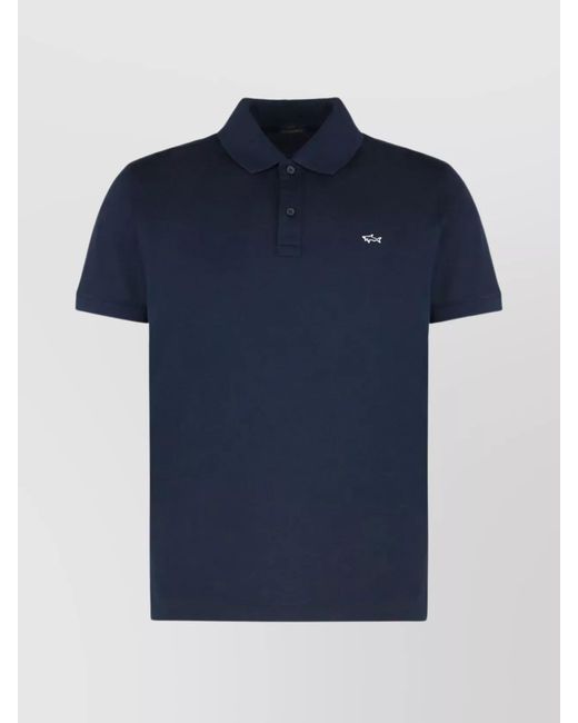 Paul & Shark Blue Cotton Piqué Short-Sleeve Polo Shirt for men