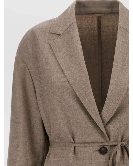 Brunello Cucinelli Brown Tailored Suit Jacket Notch Lapel Pockets