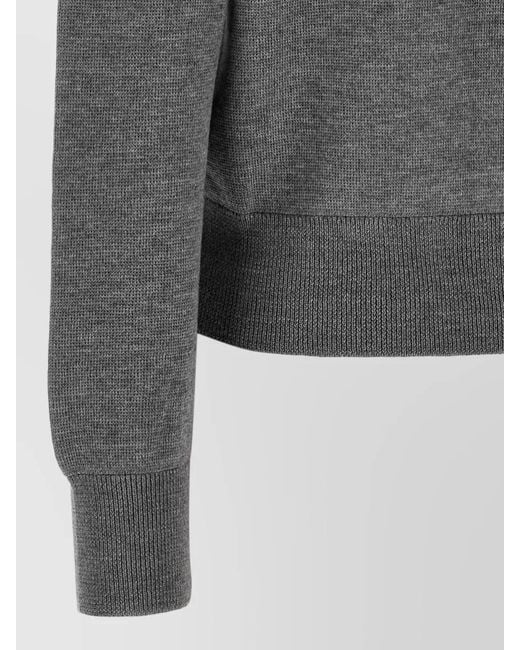 AMI Gray Ami De Coeur Signature Knit Cardigan